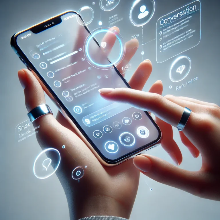 DALL·E 2026-04-10 09.01.28 - A highly realistic digital illustration of a human hand holding a modern smartphone, rendered with photorealistic detail. The phone screen shows a cha